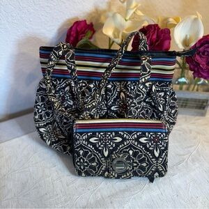 Vera Bradley Barcelona Toggle Tote w/ Wallet in Barcelona pattern set